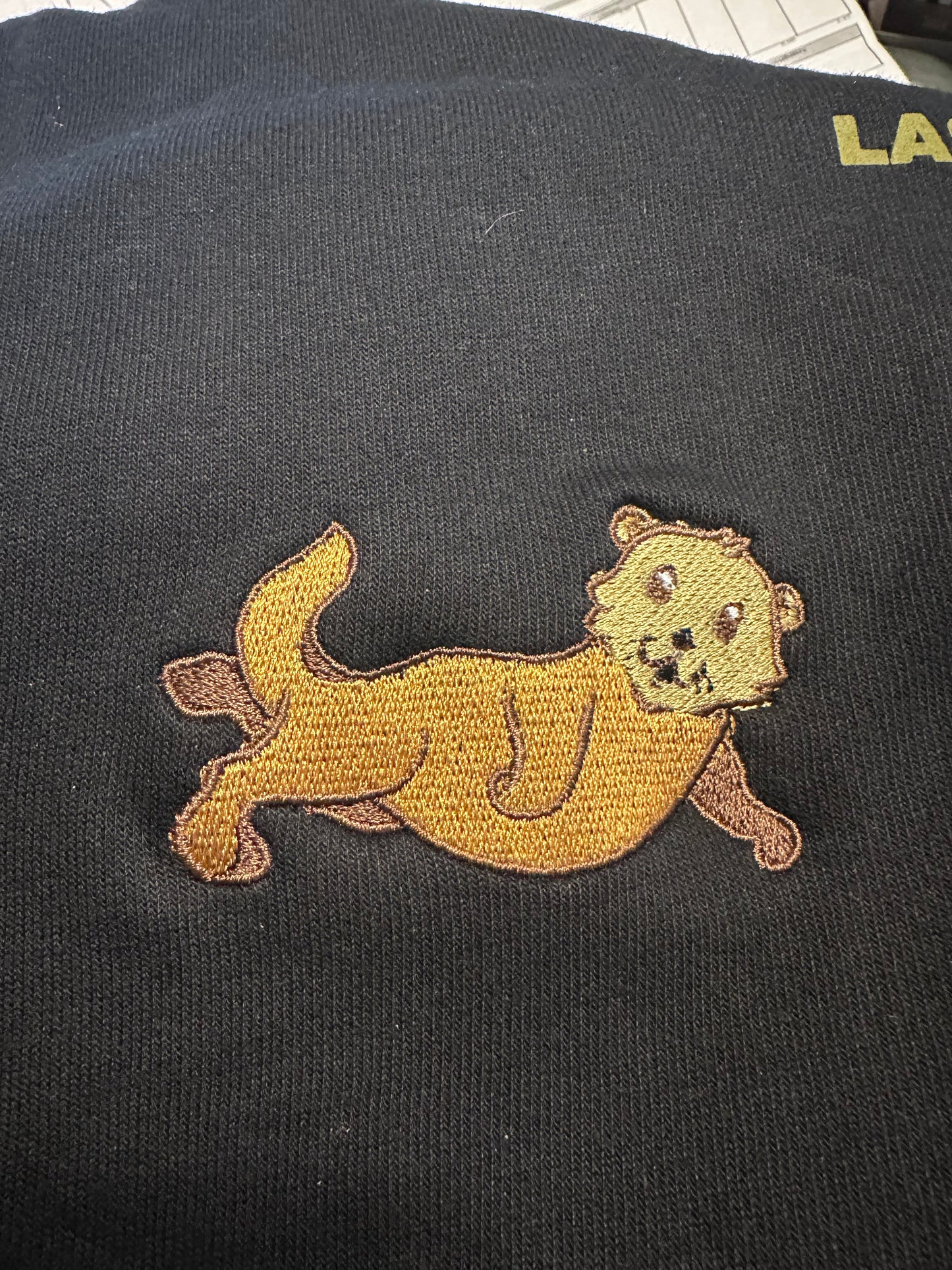 Charcoal Grey Embroidered School Spirit Otters 1/4 Zip Pullover