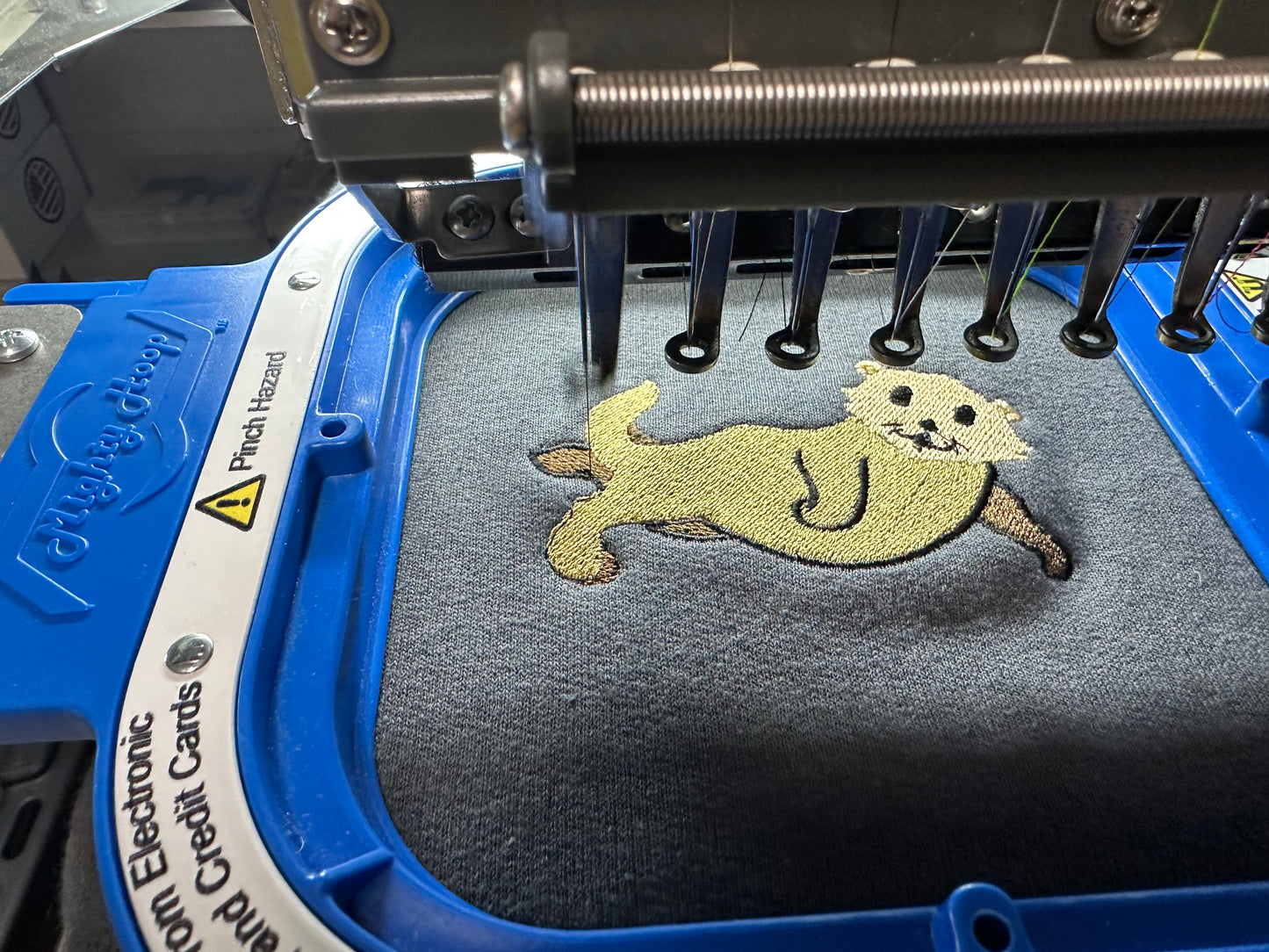 Charcoal Grey Embroidered School Spirit Otters 1/4 Zip Pullover